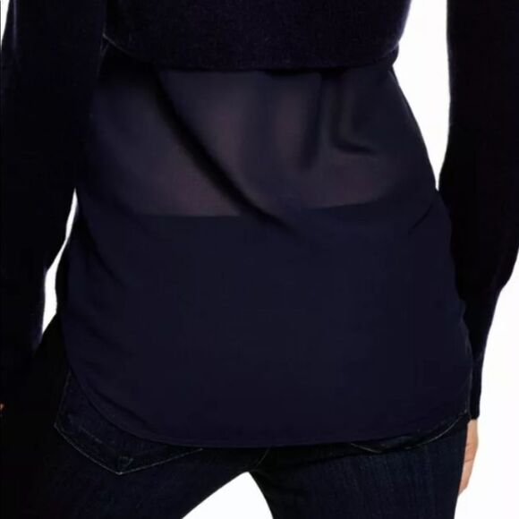 NWT 100% Cashmere AQUA Layered Mixed Media Sweater - Picture 3 of 3